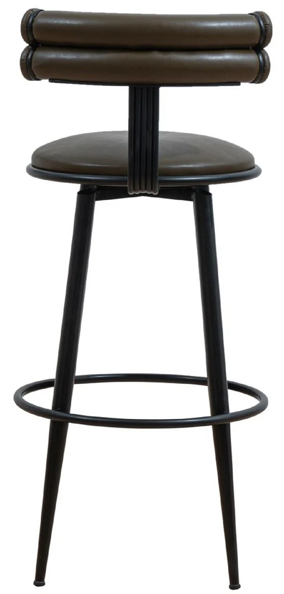 Casa Padrino silla de bar de lujo marr¨®n oscuro / negro A. 98 cm