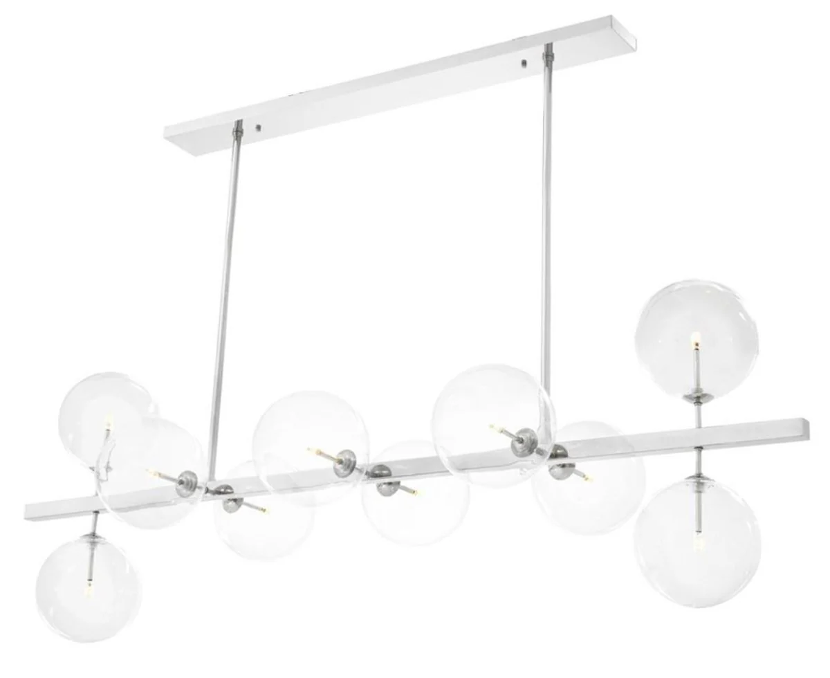 Casa Padrino araña LED de lujo plateada 160 x 52 x H. 53 cm - Muebles de Restaurante del Hotel