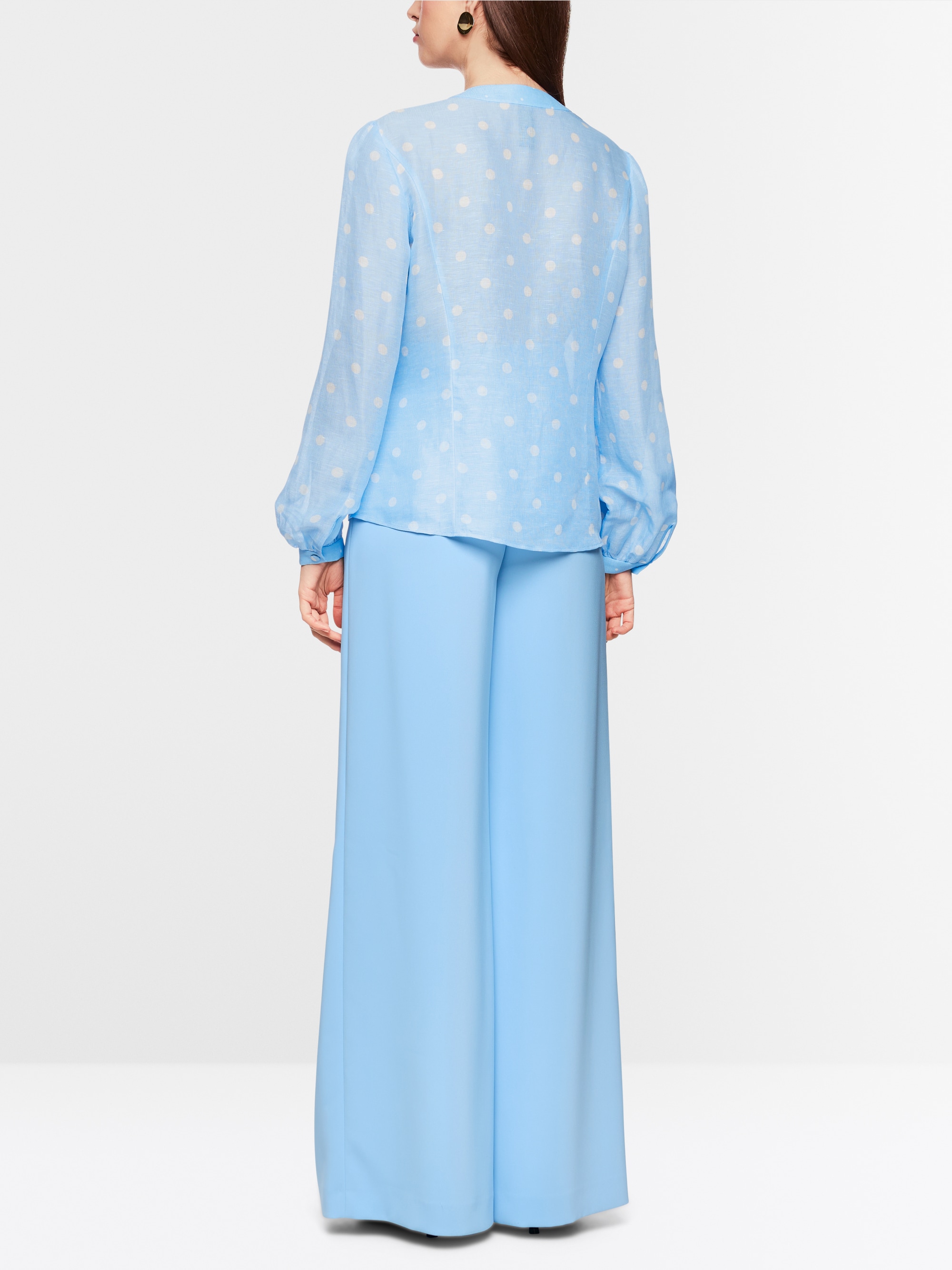 Marc-Cain Silk and linen polka dot blouse