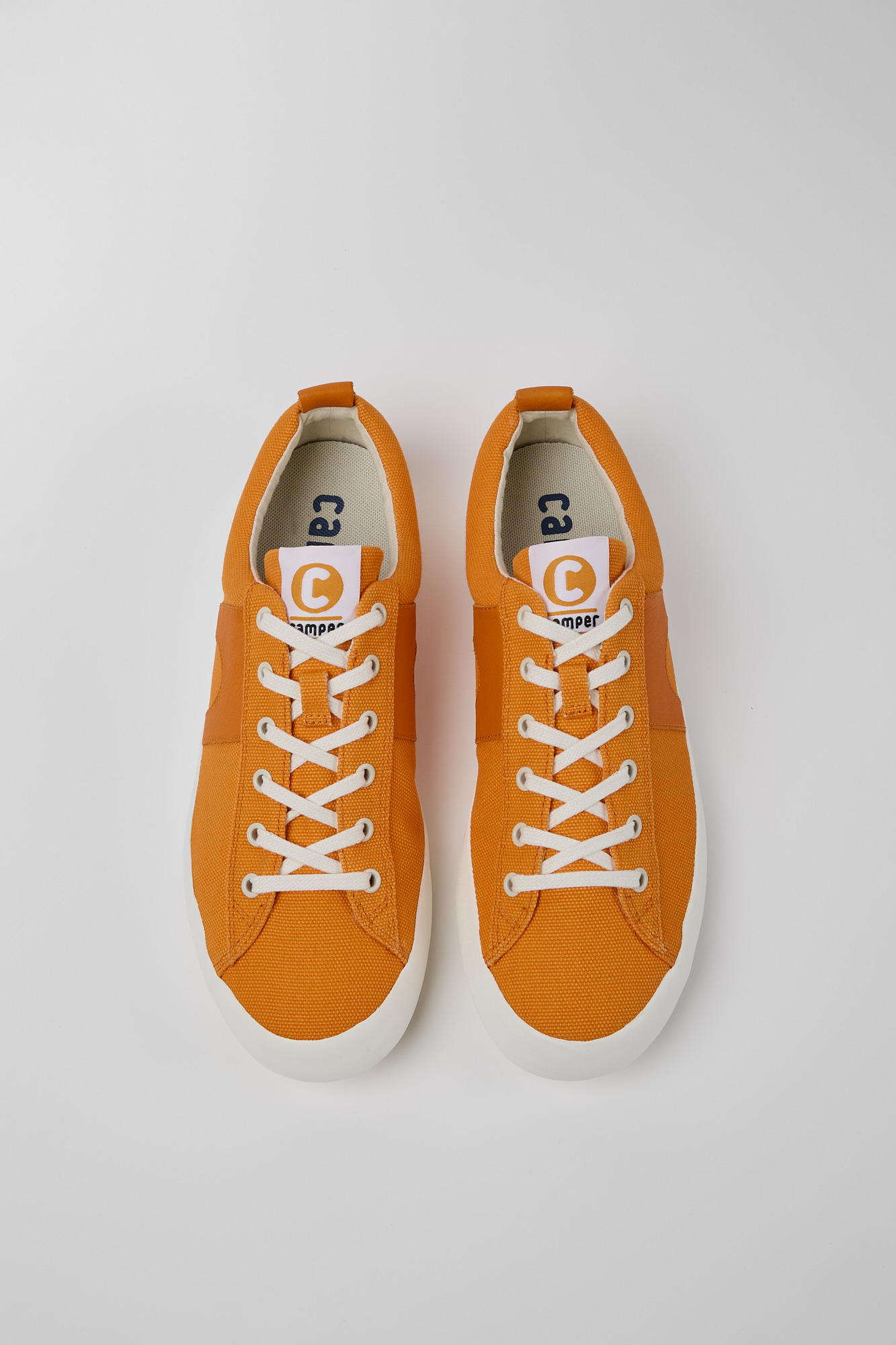 Imar - Orange leather sneakers for men