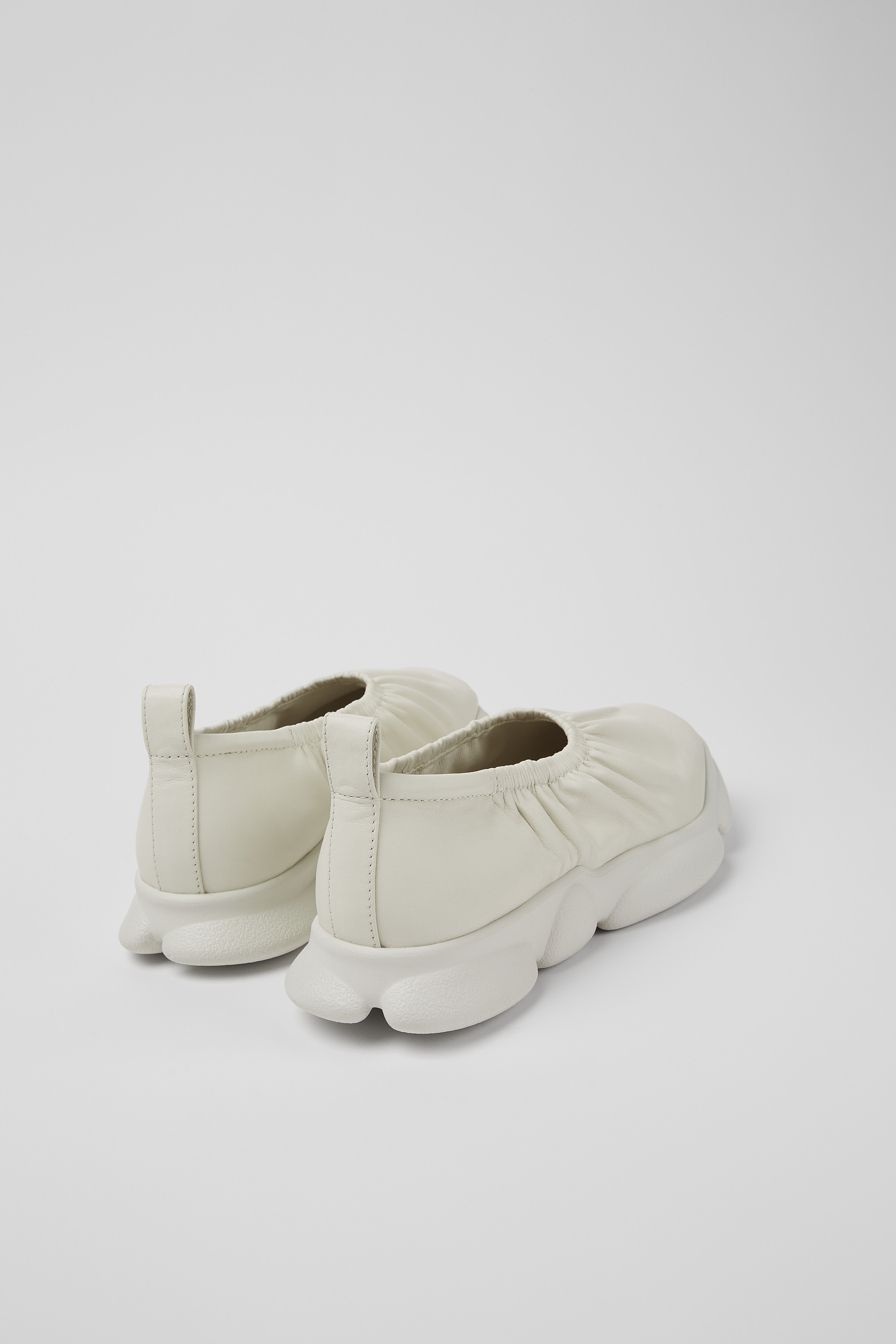Karst - White leather ballerinas for men