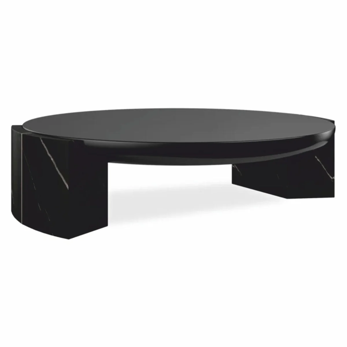 Casa Padrino Mesa de Centro de Lujo de M¨¢rmol Negro 122 cm - Muebles para Sala de Estar y Hotel