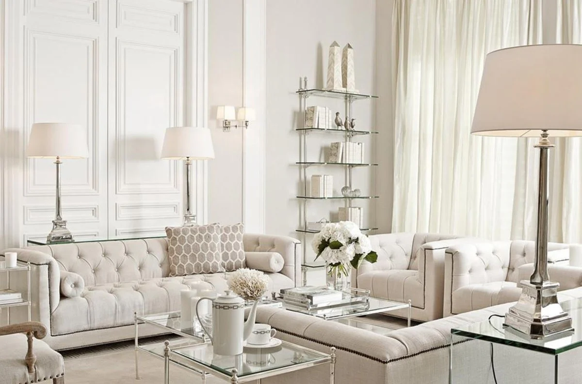 Casa Padrino diseñador de papel de vidrio conjunto de 3 - decoración de lujo