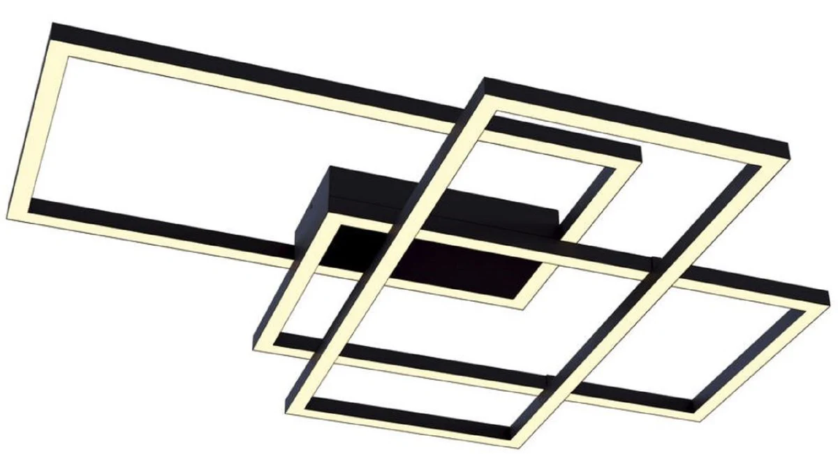 Casa Padrino lámpara de techo LED de diseño negro 78 x 68 x H. 8 cm - Colección de Lujo