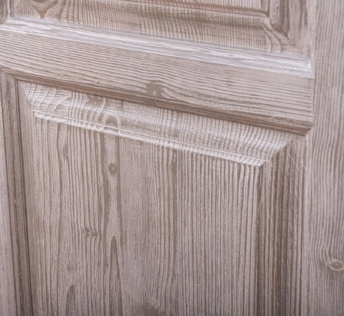 Casa Padrino armario de dormitorio de estilo campestre blanco / natural 232 x 59 x A. 197 cm - Armario de madera maciza con 6 puertas y 4 cajones - Muebles de dormitorio estilo campestre