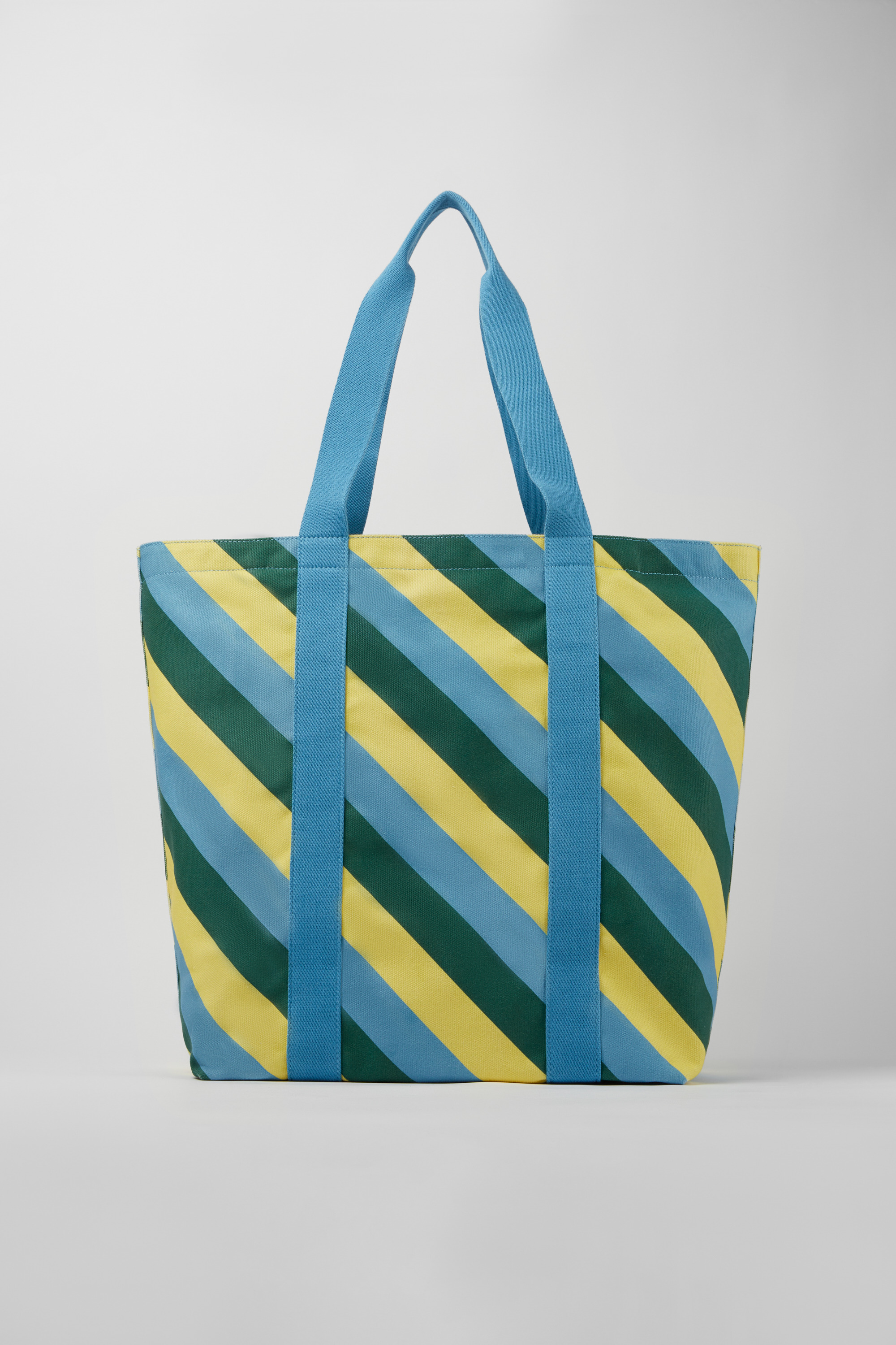 Ado - Yellow, blue, and green recycled cotton tote bag