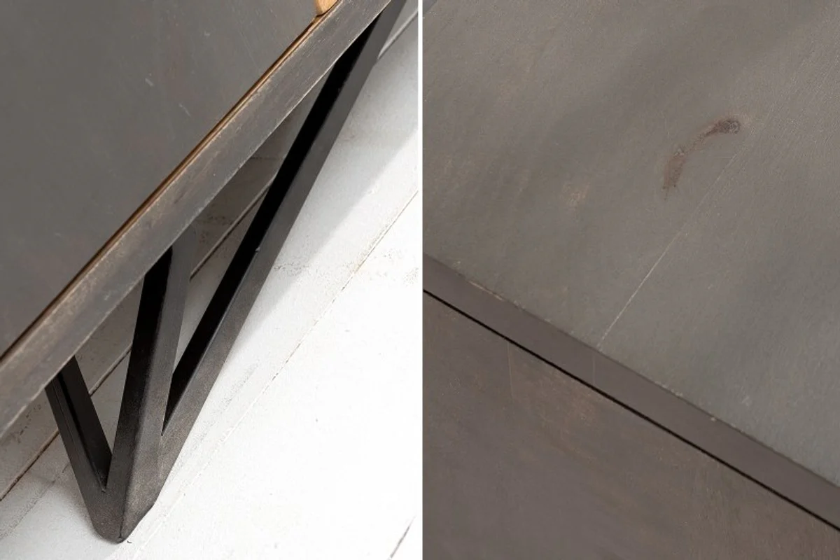 Aparador de aparador de diseño Casa Padrino Armario de televisor de 175 x 45 x H. 75 cm - Hecho a mano de madera de mango macizo.