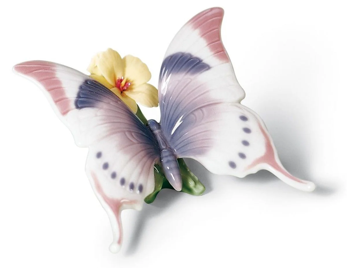 Casa Padrino Luxury Porcelain Butterfly Figurine / Sculpture Multicolored 11 x H. 6 cm - Luxury Quality