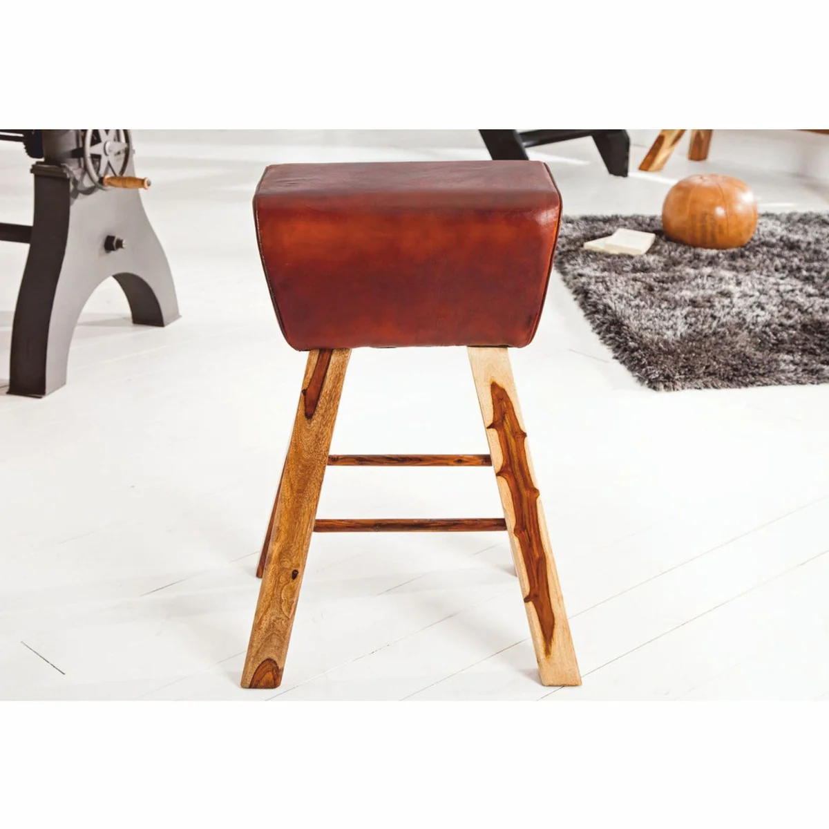 Casa Padrino Designer - Silla de bar de cuero genuino, marr¨®n - Taburetes - Furniture Restaurant Hotel