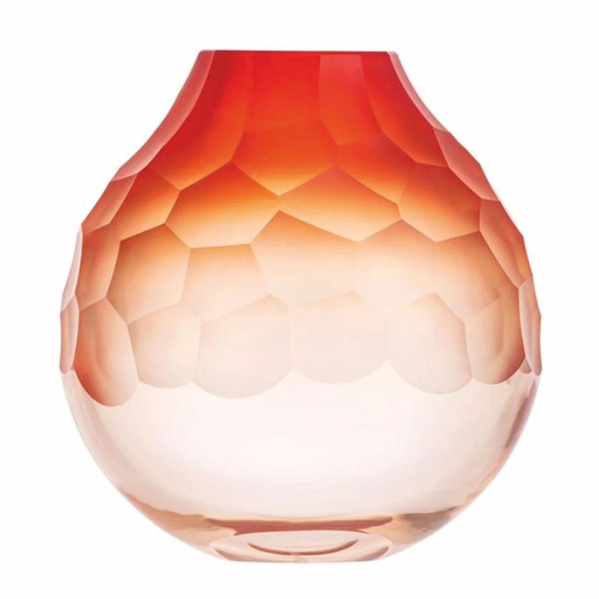 Casa Padrino jarr¨®n de cristal de lujo rojo coral ? 15 x A. 15 cm - Soplado y lijado a mano