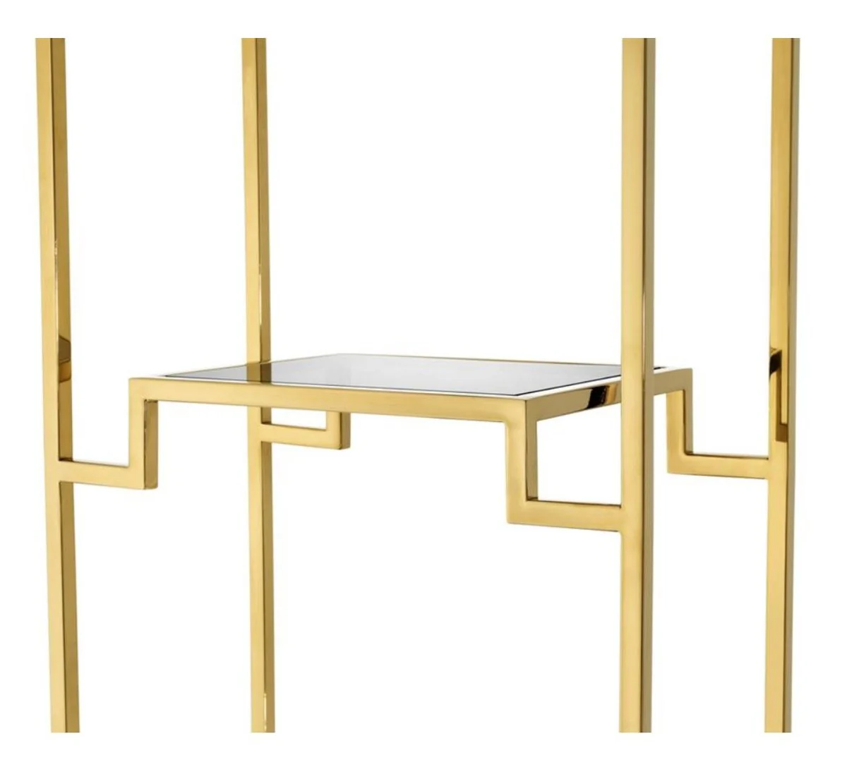 Casa Padrino armario de estanter¨ªa dorado / negro 45,5 x 25,5 x H. 221 cm - Mueble de Sala de Estar de Lujo