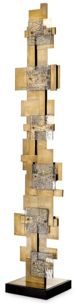 Casa Padrino l¨¢mpara de pie de lujo lat¨®n vintage / negro A. 166 cm - Luces de lujo