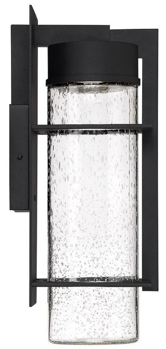 Casa Padrino l¨¢mpara de pared LED de exterior de lujo negro A. 41 cm - Iluminaci¨®n exterior de lujo