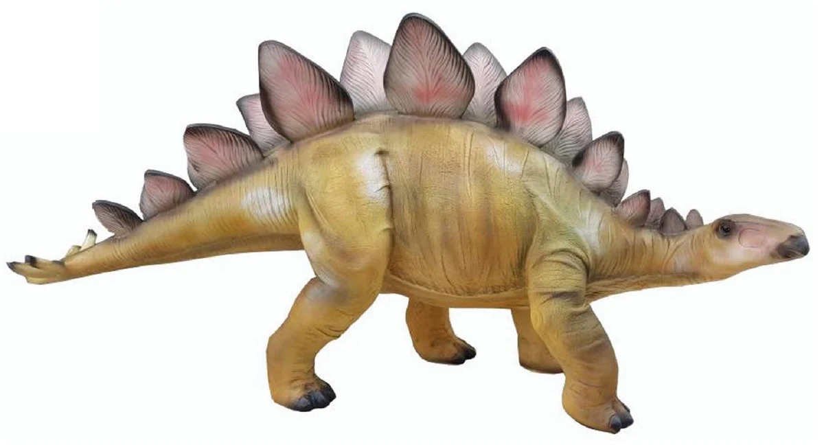 Casa Padrino escultura decorativa XXL dinosaurio estegosaurio beige / gris 100 cm - Figura decorativa da jard¨ªn