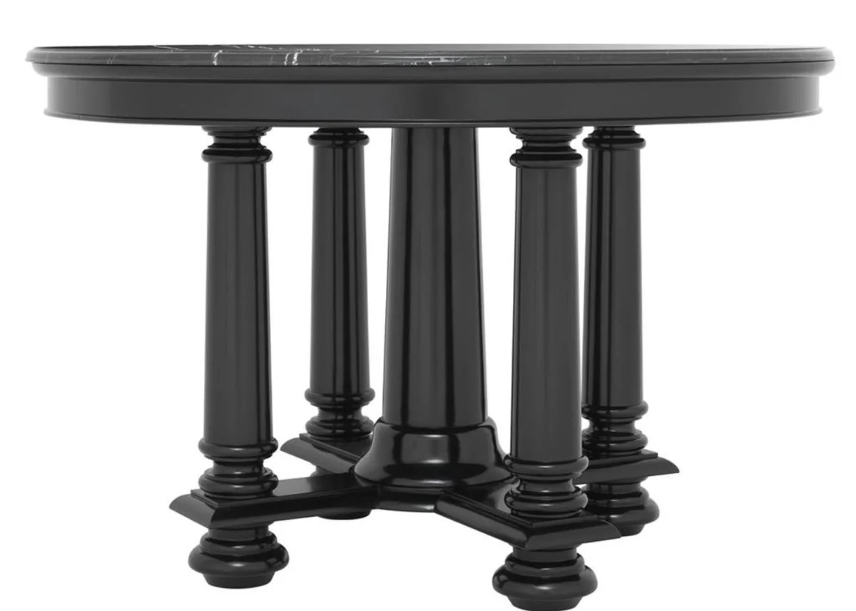 Casa Padrino mesa de salón del hotel de lujo en color negro con placa de mármol negro 120,5 x H. 78 cm - calidad de lujo