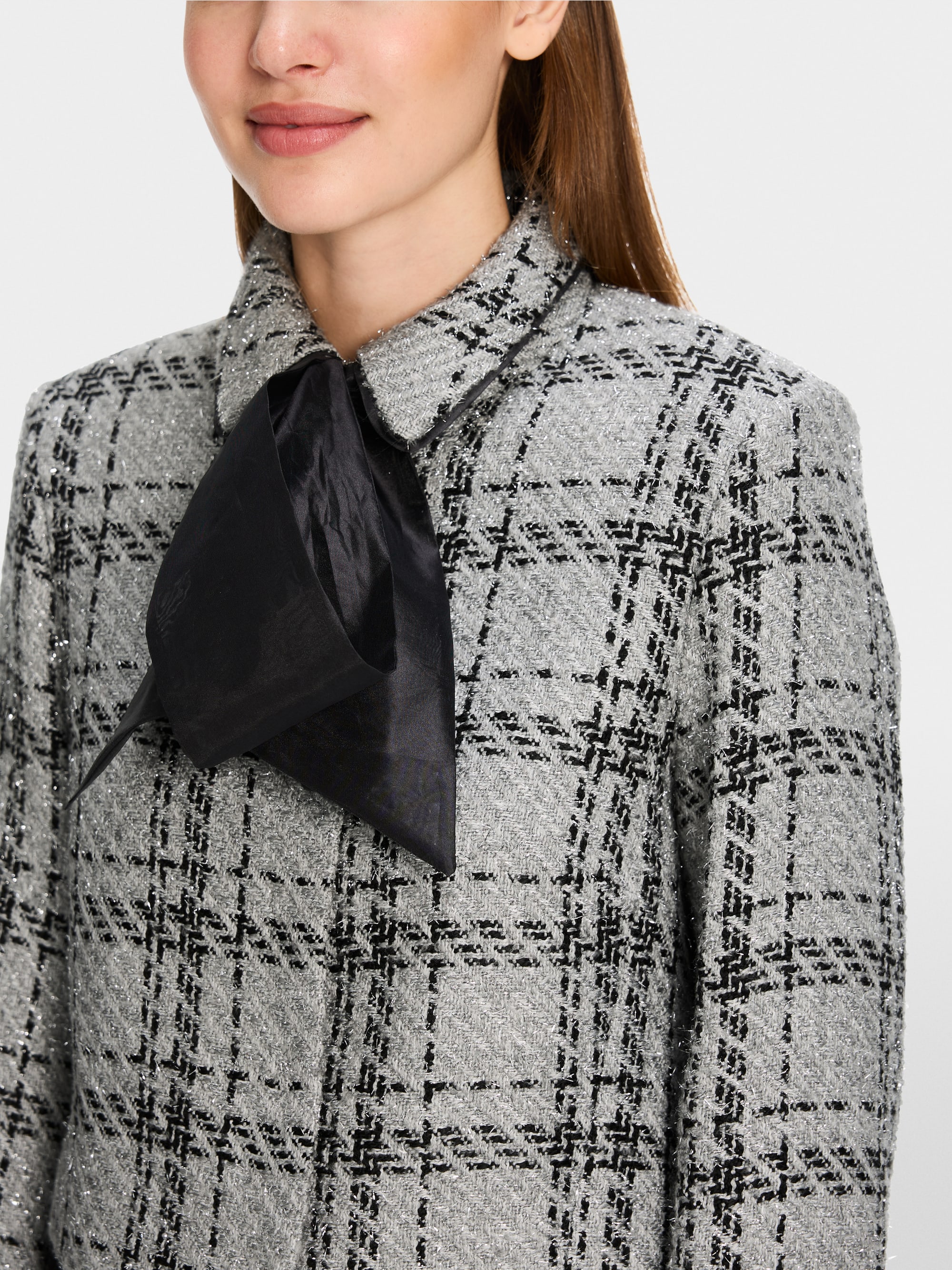 Marc-Cain Check jacket with lurex details