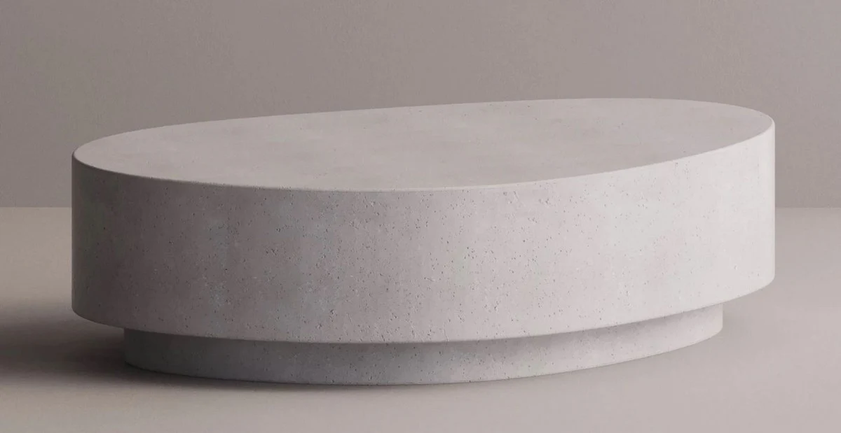 Casa Padrino mesa de centro de hormig¨®n de lujo blanco 142 cm - Muebles de sal¨®n y jard¨ªn