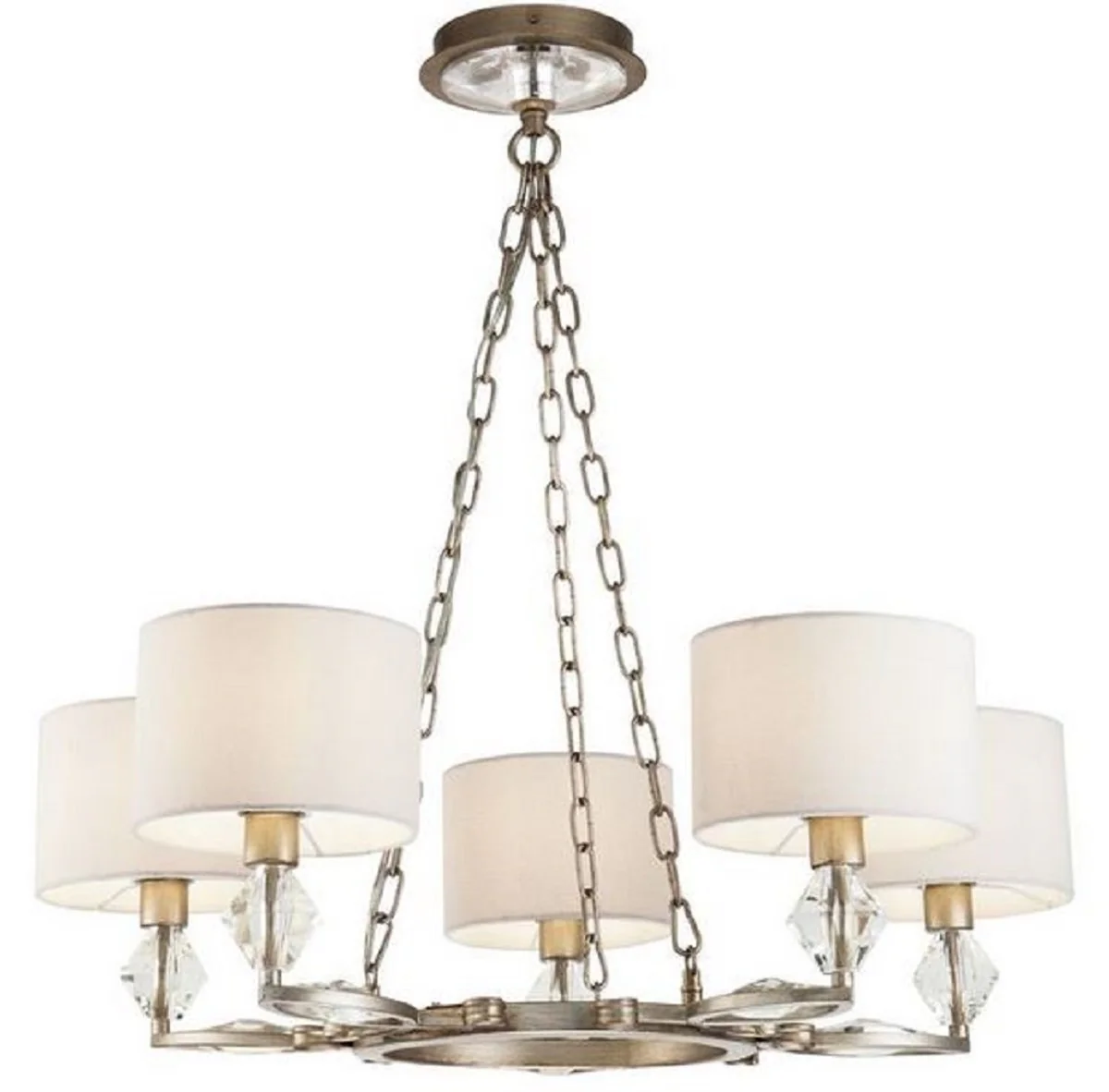 Casa Padrino Araña Latón / Crema Ø 73 x H. 130 cm - Magnífica Araña Neoclásica