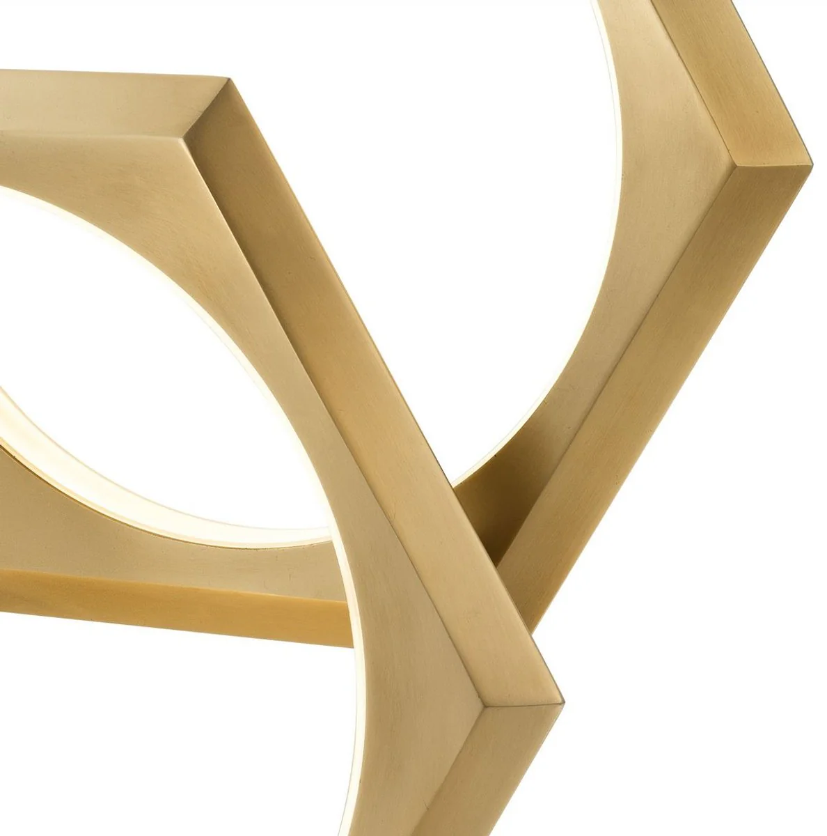 Casa Padrino Lámpara de Mesa LED de Lujo Latón Antiguo / Blanco 52 x 14 x H. 58 cm - Lámpara de Mesa de Diseño Regulable con Base de Mármol - Colección de Lujo