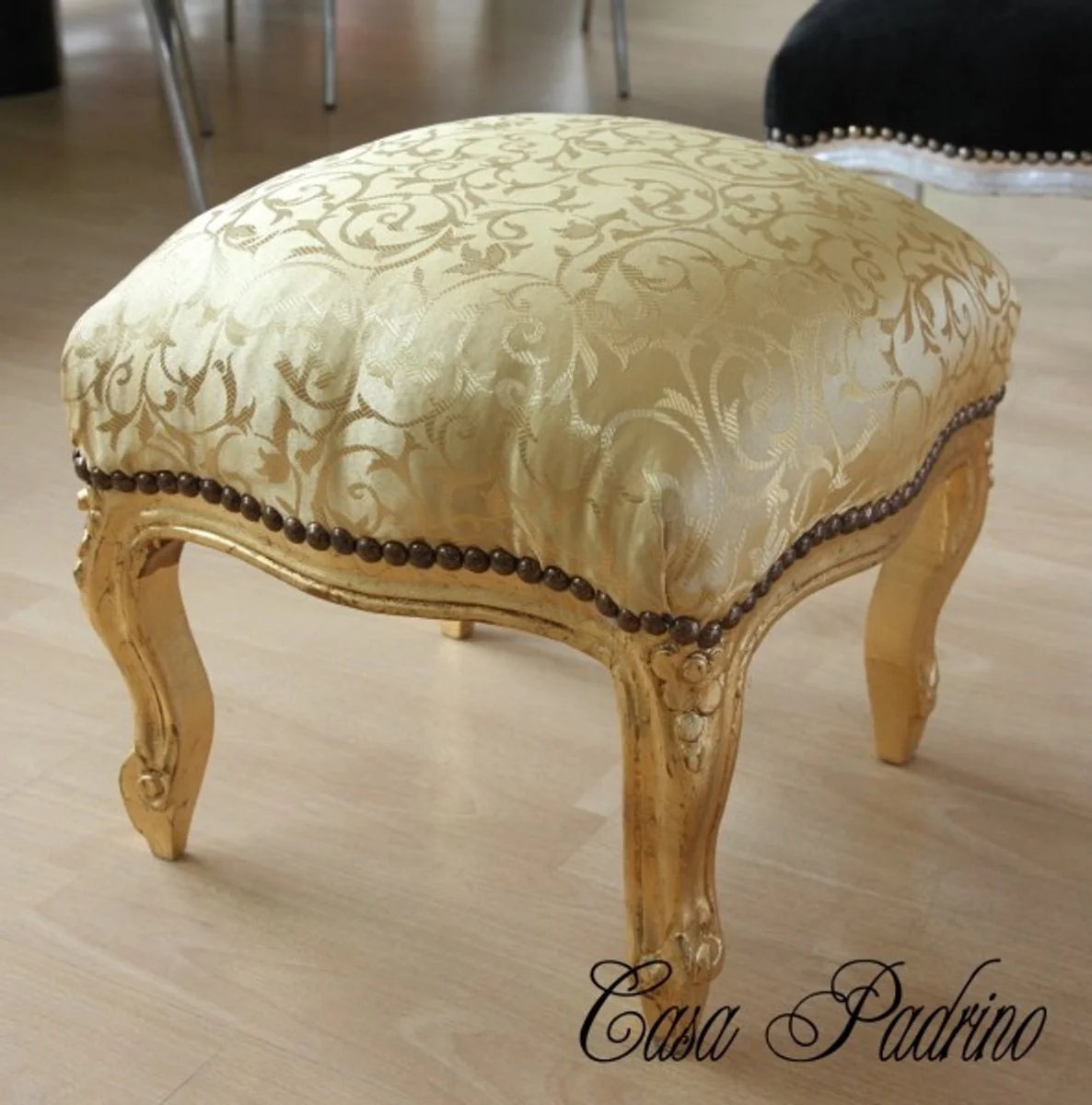 Casa Padrino barroco del modelo del oro escabel / oro - Muebles antiguos - Heces
