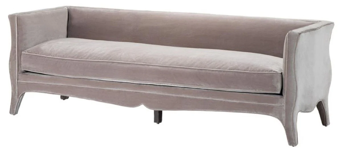 Casa Padrino Sof¨¢ de la Sala Gris 225 x 79 x H. 75 cm - Sof¨¢ de Terciopelo de Lujo