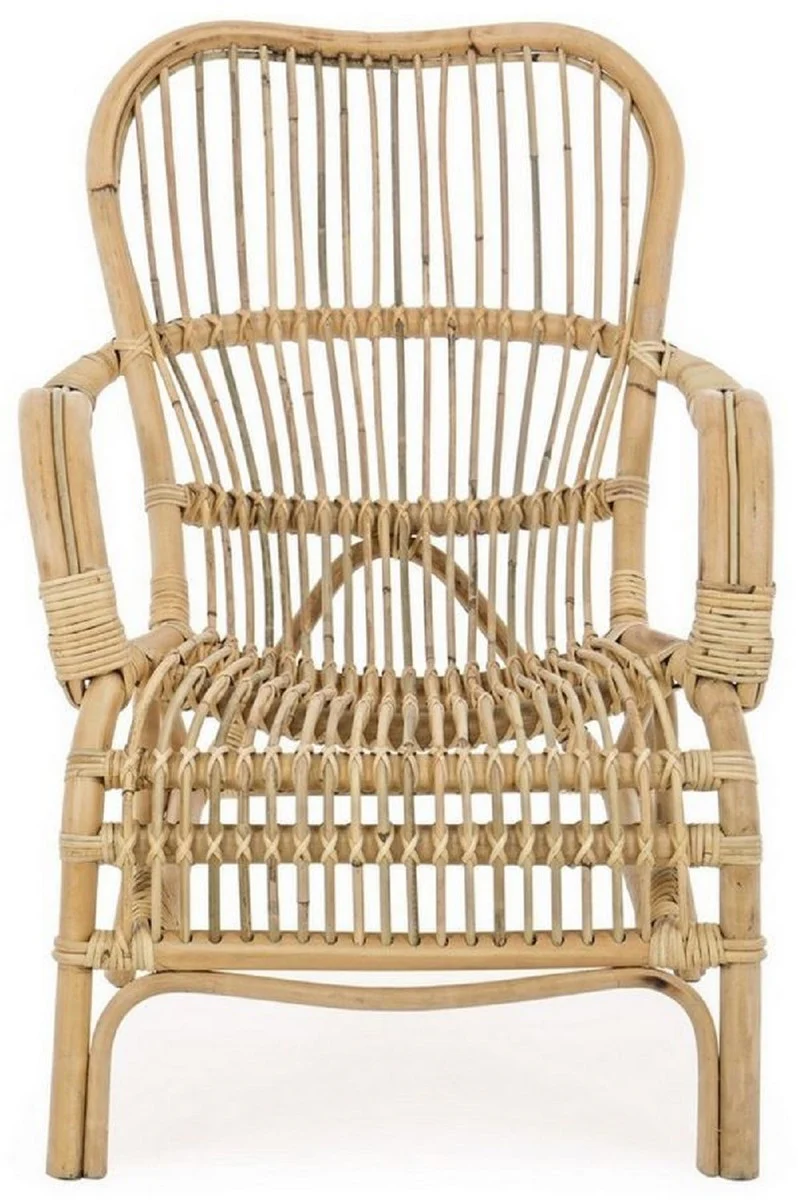 Casa Padrino sillón de jardín de lujo natural 63 x 83 x A. 87 cm - Sillón de jardín y terraza resistente a la intemperie - Muebles de Jardín y Terraza - Collection de Lujo