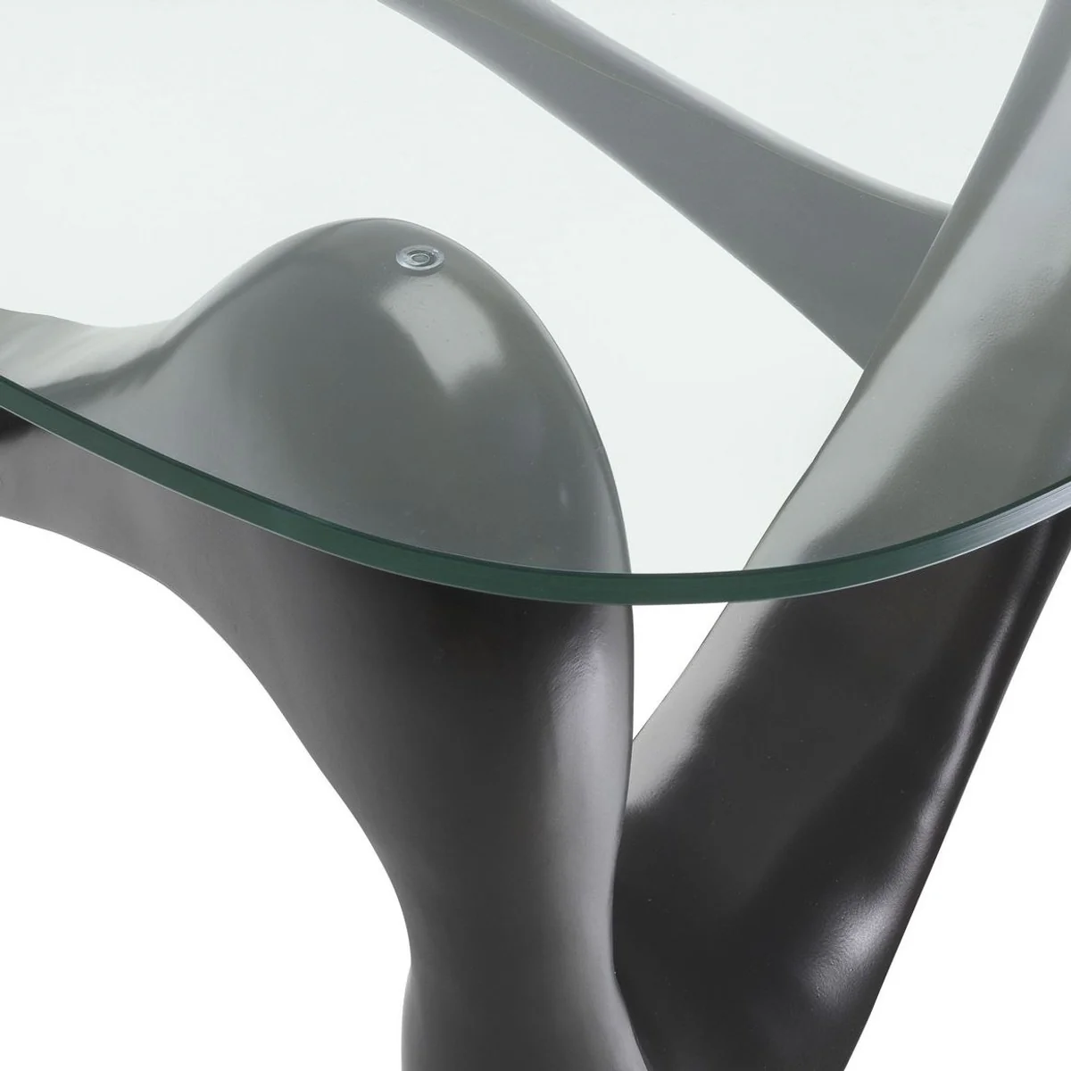 Casa Padrino mesa de centro de dise?o bronce 100,5 x 98 x A. 43,5 cm - Mesa de sal¨®n con placa de vidrio triangular - Muebles de Lujo