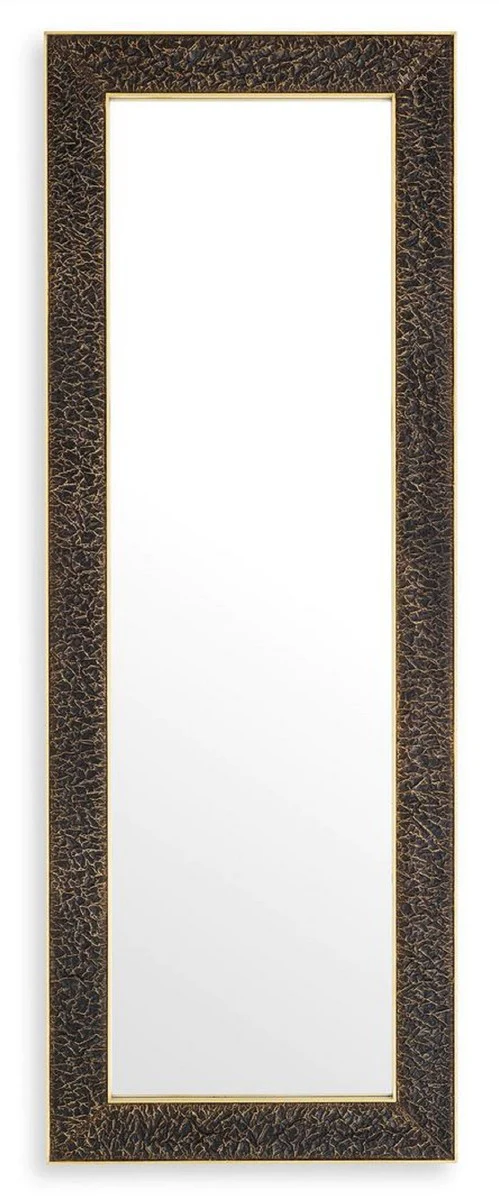 Casa Padrino espejo de pared de lujo bronce / lat¨®n antiguo 80 x 3,5 x A. 220 cm - Espejo rectangular - Espejo de sal¨®n - Espejo de dormitorio - Espejo de armario - Muebles de lujo