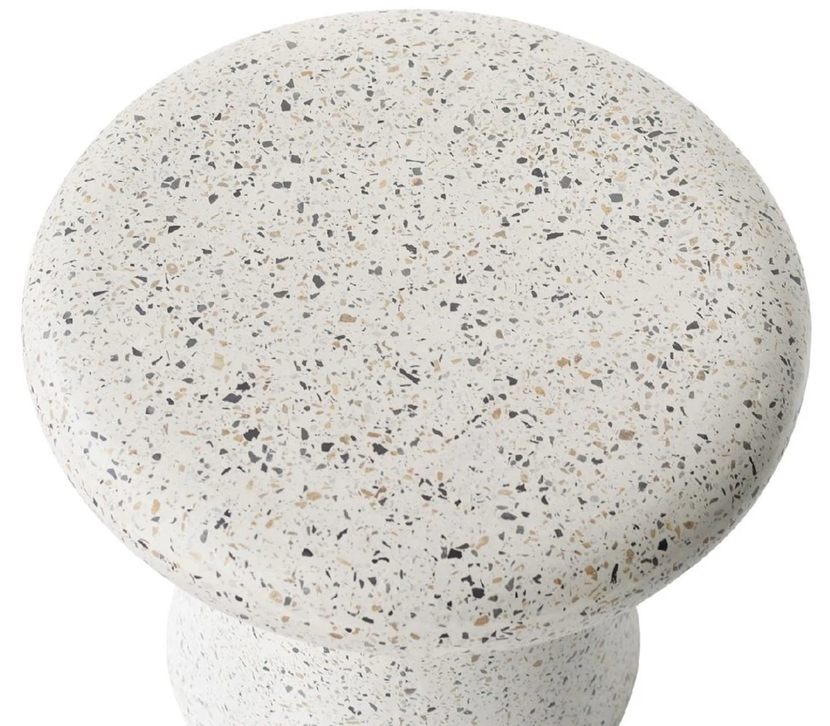 Casa Padrino mesa auxiliar / taburete de lujo blanco ? 50 x A. 47 cm - Mesa / taburete redondo de hormig¨®n - Muebles de sal¨®n - Muebles de lujo - Muebles de hormig¨®n - Interior de lujo