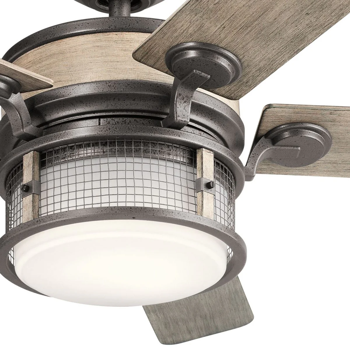 Casa Padrino ventilador de techo de lujo gris antiguo 152 x A. 42 cm - Ventilador moderno regulable con iluminación LED y control remoto - Accesorios de Lujo