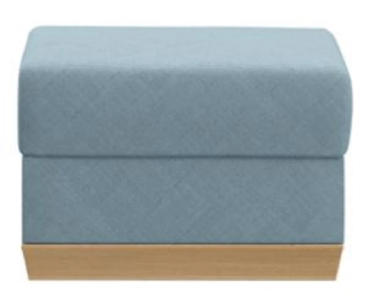 Casa Padrino taburete azul claro / natural 60 x 60 x A. 46 cm - Taburete de sal¨®n moderno - Otomana - Muebles de sal¨®n
