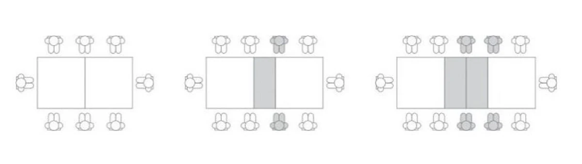 Casa Padrino mesa de comedor de lujo natural / negro 138-236 x 90 x A. 77 cm - Mesa de conferencia extensible de madera maciza - Muebles de comedor - Muebles de oficina - Muebles de lujo