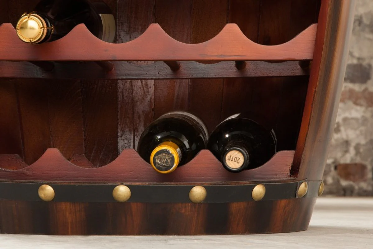 Casa Padrino armario para vinos mesa de bar de madera maciza de abeto - Barril de madera Muebles para barriles Muebles para hoteles y restaurantes Muebles para hoteles y restaurantes