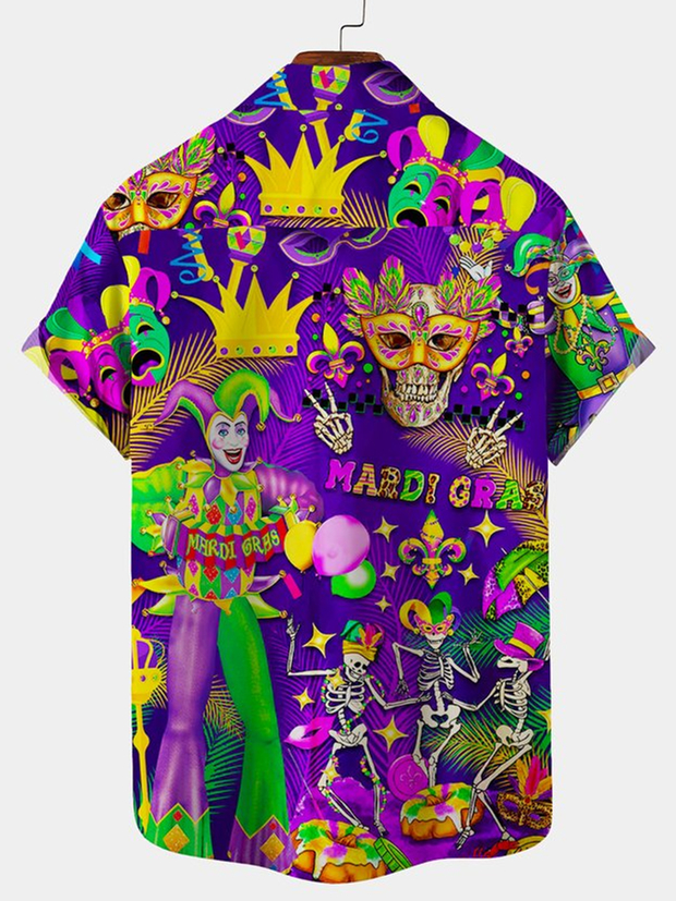 Suitmens Men's Men's Carnival Party Hawaiian Vacation Print Three-Piece Set 037