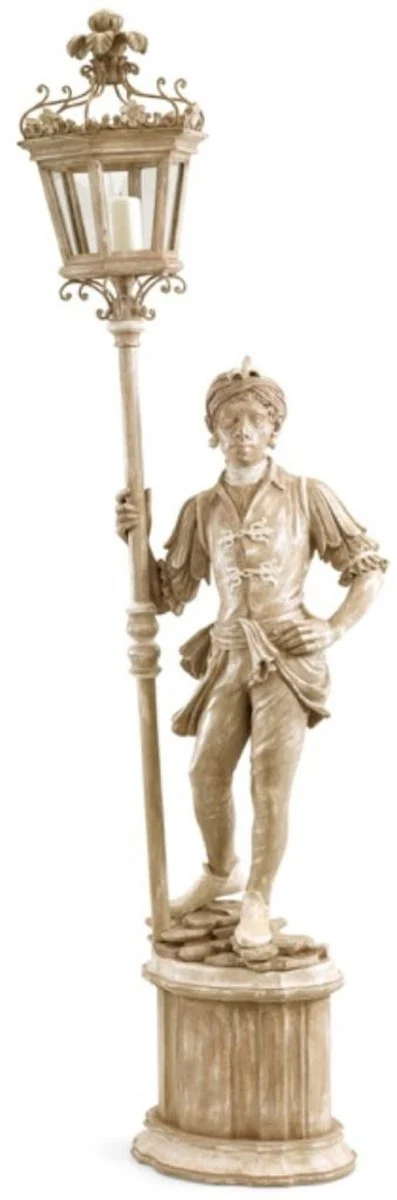 Casa Padrino lámpara de pie barroco de lujo farol beige antiguo 52 x 37 x A. 207 cm - Magnífica lámpara de pie de estilo barroco - Calidad de lujo - Hecho en Italia