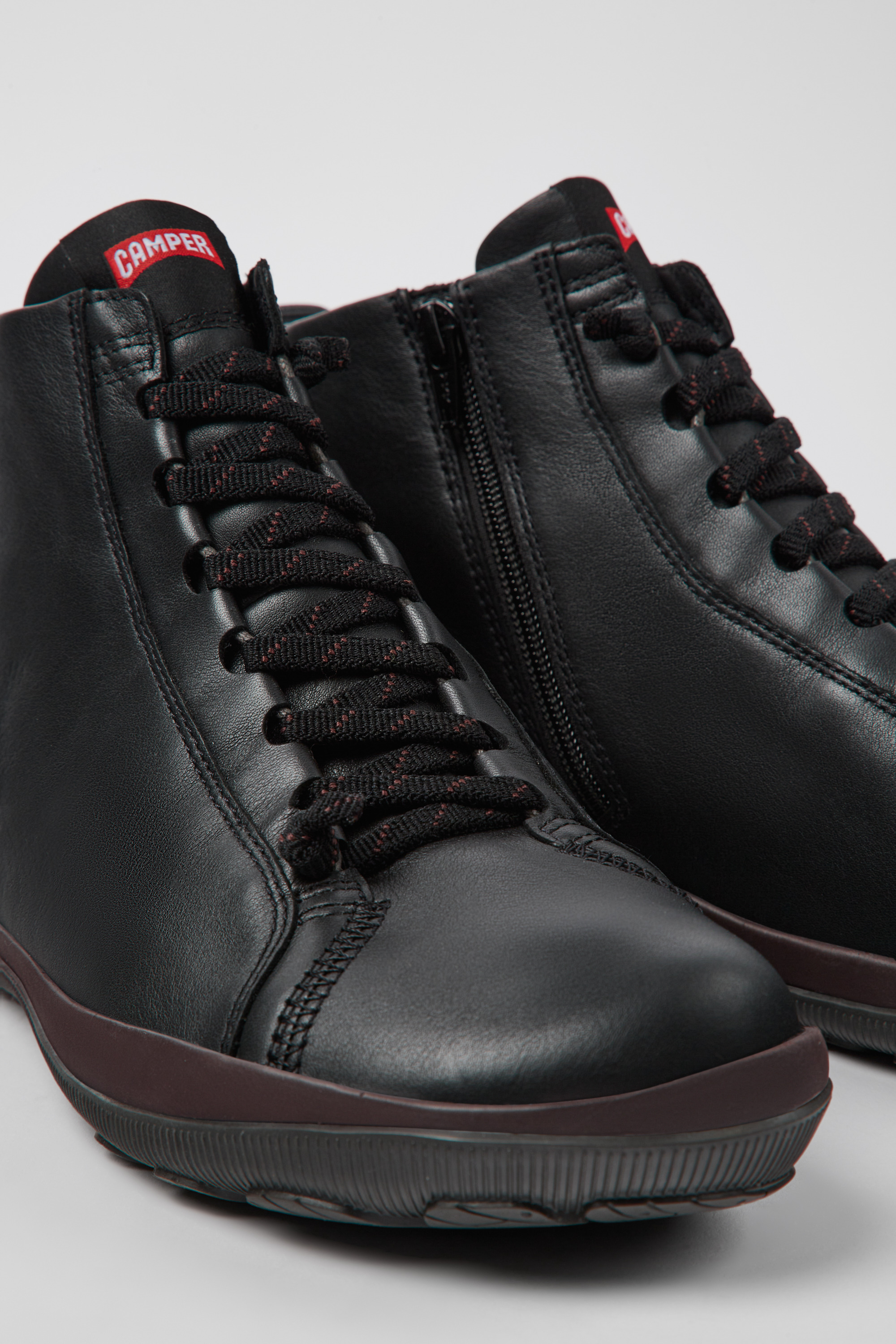 Peu Pista GORE-TEX GORE-TEX - Black leather ankle boots for men