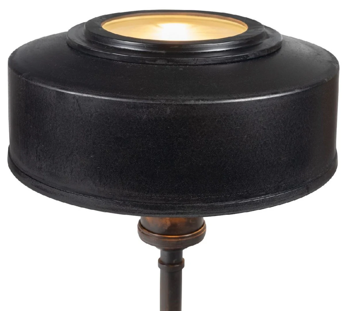 Casa Padrino lámpara de mesa Art Deco de lujo negro antiguo Ø 22 x A. 32 cm - Lámpara de escritorio redonda de latón - Luces de lujo - Interior de lujo