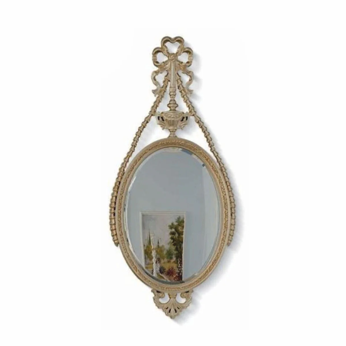 Casa Padrino espejo barroco de lujo gris / oro A. 140 cm - Interior barroco - Hecho en Italia