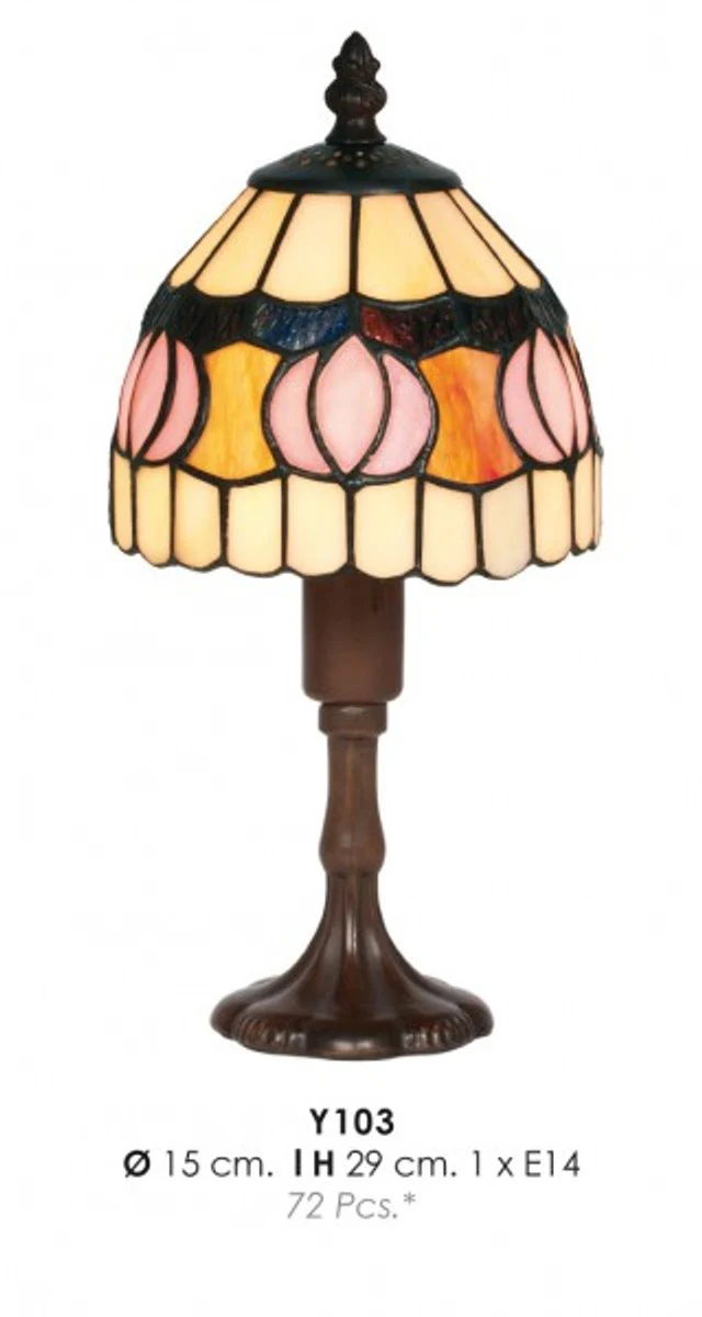 Casa Padrino l¨¢mpara de mesa Tiffany ? 15 x A. 29 cm - L¨¢mpara taburete Tiffany - L¨¢mpara de escritorio Tiffany