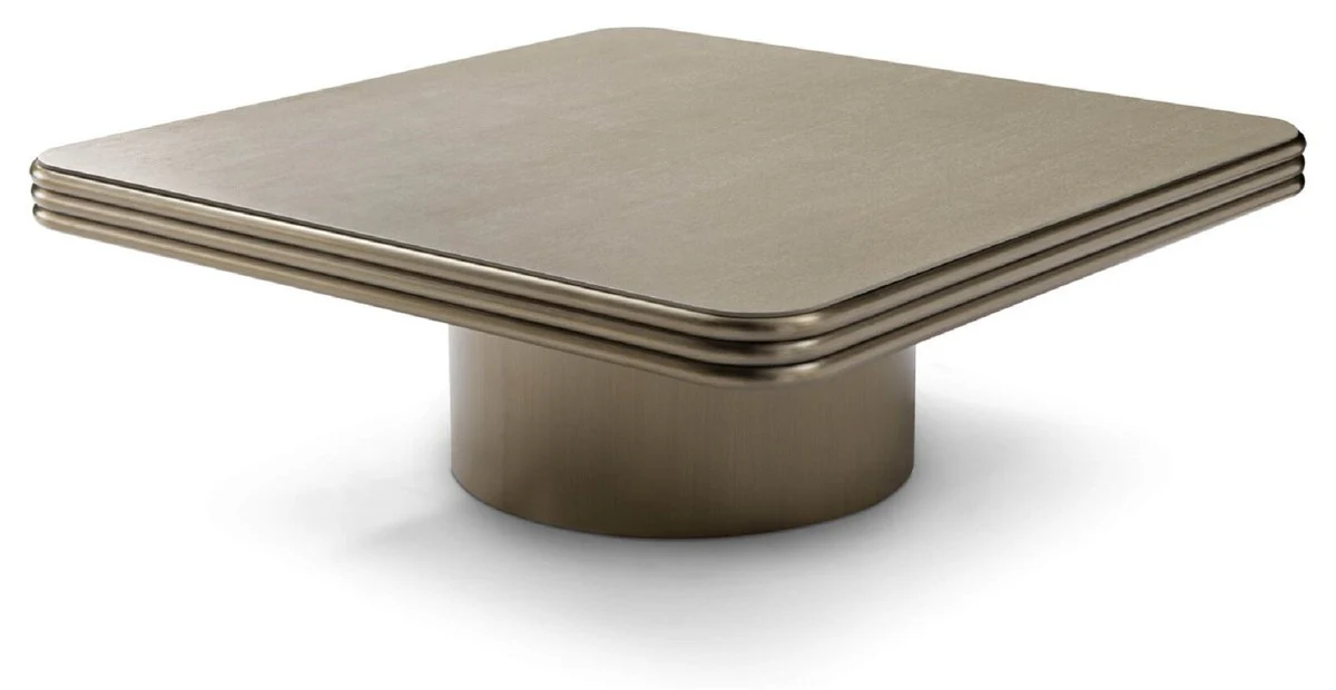 Casa Padrino mesa de centro de lujo bronce 120 x 120 x A. 42,5 cm - Mesa de sal¨®n cuadrada - Muebles de sal¨®n - Muebles de madera maciza - Muebles de lujo