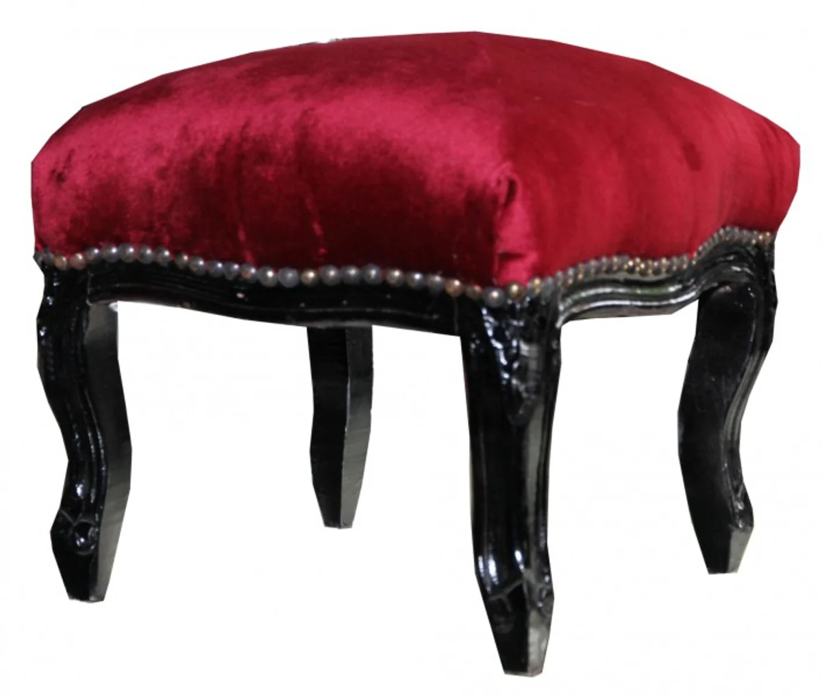 Casa Padrino barroco estrado burdeos / negro - muebles antiguos - Heces