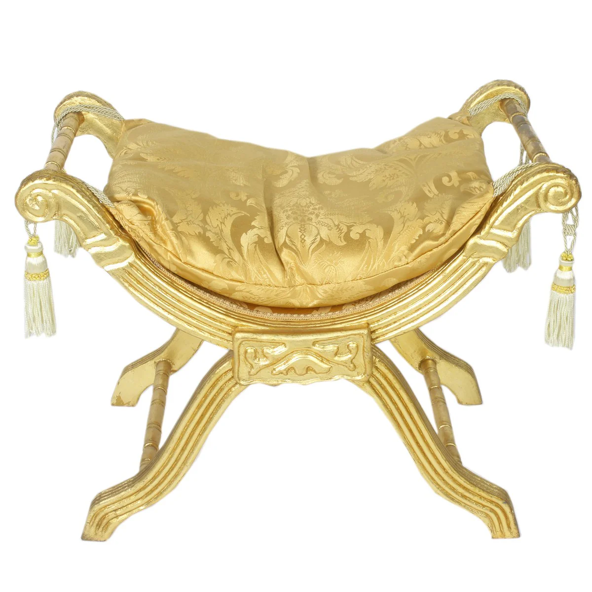 Taburete barroco Casa Padrino - taburete cruzado patr¨®n oro / oro - muebles antiguos