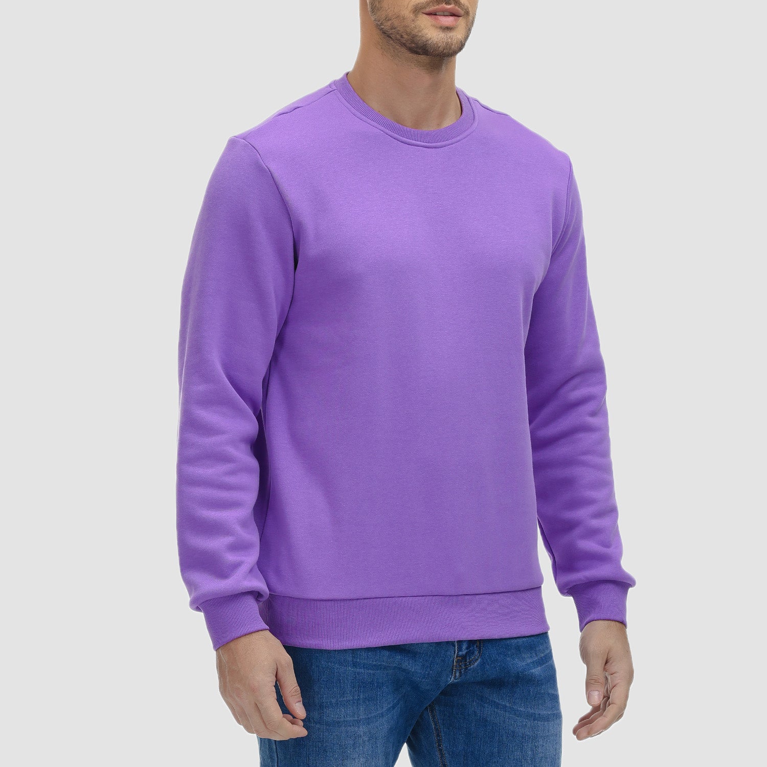 Men's Crewneck Sweatshirt Long Sleeve Casual Warm Fleece Pullover Hoodie