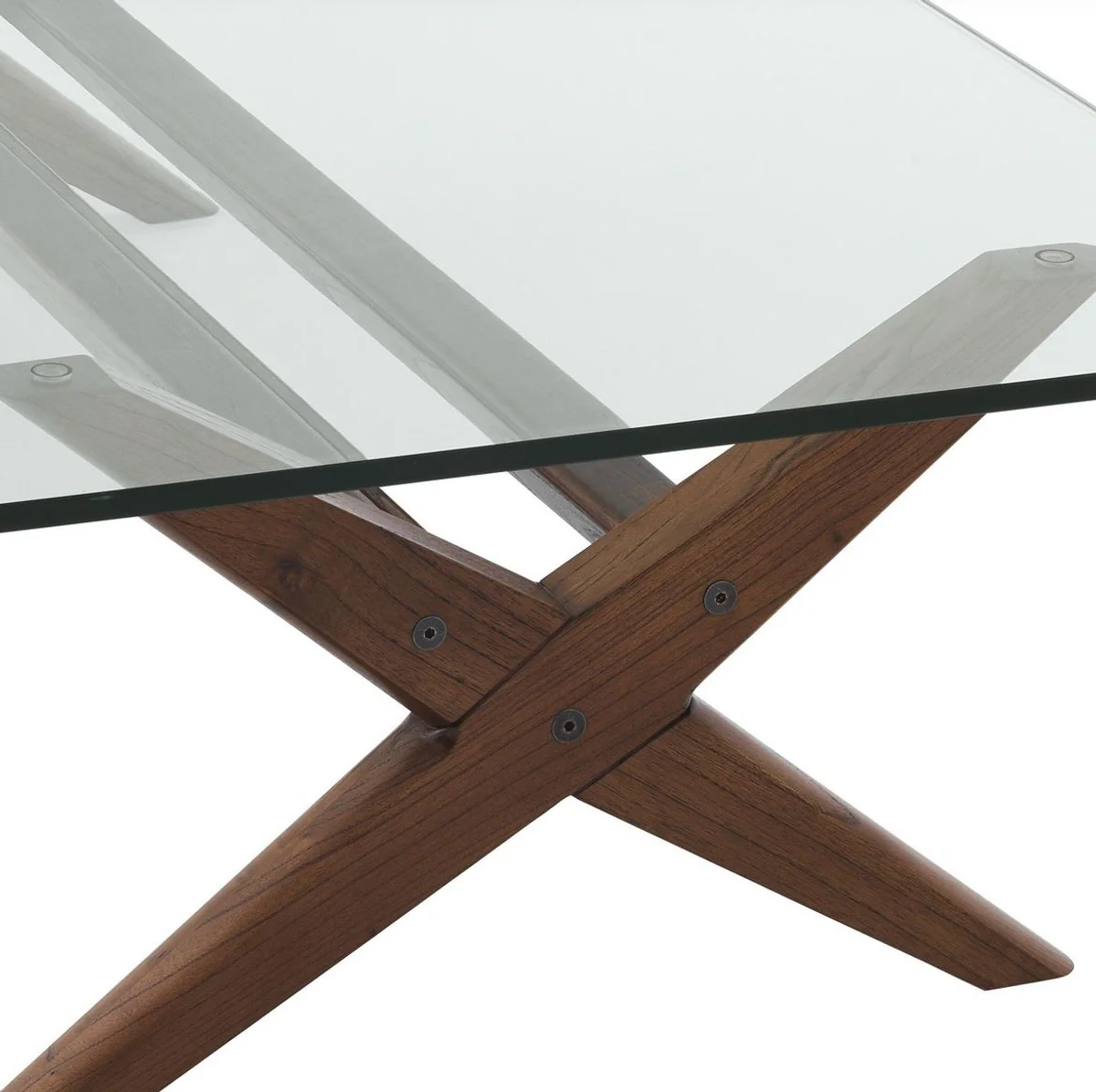 Casa Padrino mesa de centro de lujo marr¨®n 160 x 80 x A. 40,5 cm - Mesa de sal¨®n rectangular de madera maciza con tapa de vidrio - Muebles de sal¨®n de lujo