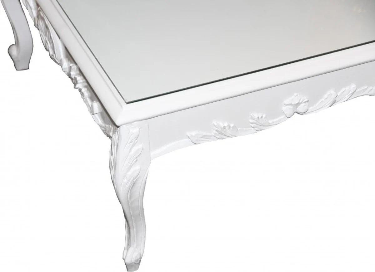 Casa Padrino Baroque Coffee Table White 120 x 85 cm - coffee table - coffee table - Limited Edition
