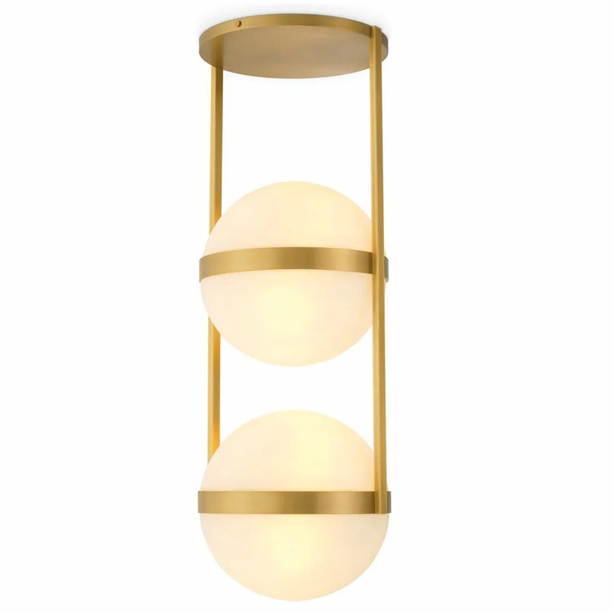 Casa Padrino l¨¢mpara de techo de lujo lat¨®n antiguo / blanco Al. 105 cm - Iluminaci¨®n de lujo