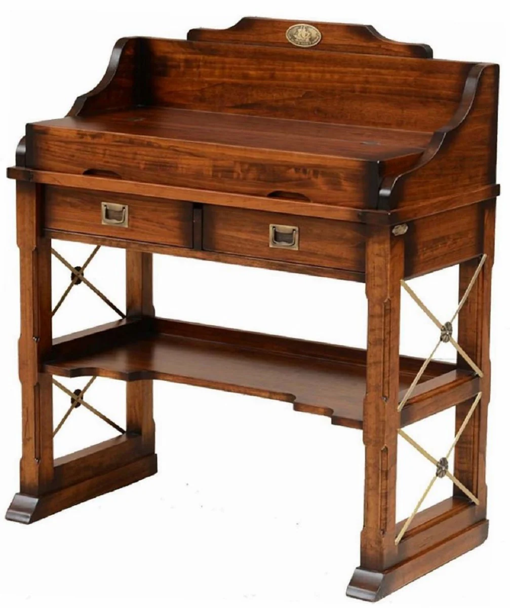 Casa Padrino secretario de estilo vintage de lujo marrón 95,5 x 52 x A. 103,5 cm - Escritorio - Mesa de oficina - Muebles de oficina estilo vintage - Muebles de oficina de madera maciza de lujo