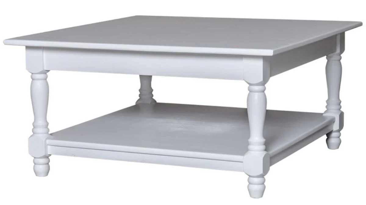 Casa Padrino country style coffee table white 90 x 90 x H. 45 cm - Country Style Furniture
