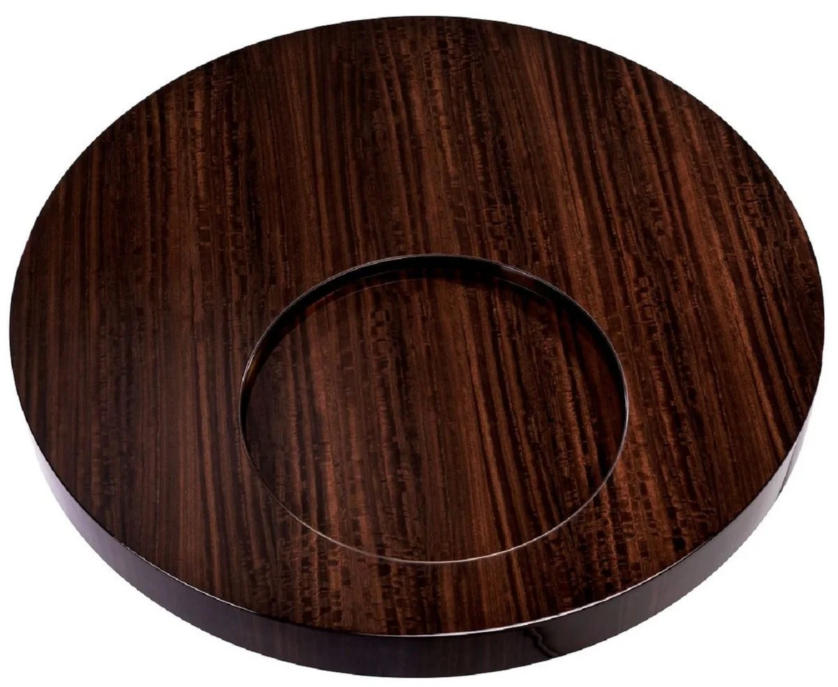 Casa Padrino mesa de centro de lujo marr¨®n oscuro alto brillo / bronce ? 110 x A. 30,5 cm - Mesa de sal¨®n redonda - Muebles de sal¨®n - Muebles de madera maciza - Muebles de lujo