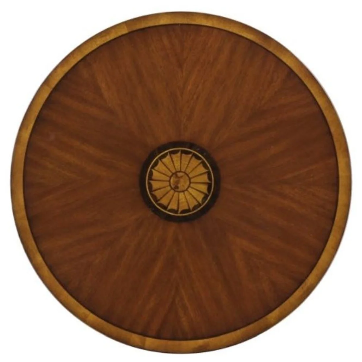 Casa Padrino Lujo Art Nouveau Caoba Mesa Auxiliar Marrón / Oro Ø 51 x H. 69 cm - Mesita Auxiliar Redonda Pequeña con Cajón